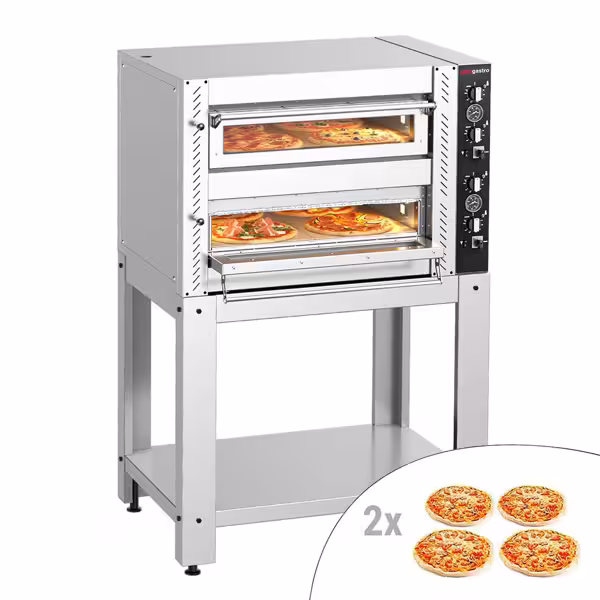 Elektro Pizzaofen - 4+4x 34cm - Manuell - inkl. Untergestell