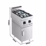 Cuisinière à gaz - 10 kW - 2 brûleurs - incl. soubassement avec 1 porte