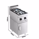 Cucina a gas professionale - MARIO 700 - 400x700x1000mm - 10,0 kW - 2 fuochi - con armadio chiuso con 1 porta