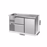 Barkoelkast PREMIUM PLUS - 1550x700mm - 1 deur & 2 laden