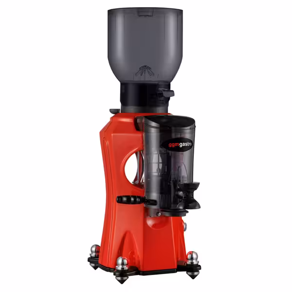 Koffiemolen - 2kg bonenreservoir - fluisterstil - 45dB - Met dispenser - rood
