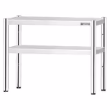 Stainless Steel double Overshelf - 2 Tier - 800x370mm - height-adjustable