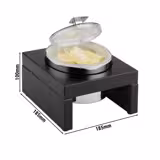 (4 pieces) Buffet Cooling Bowl Set – 0.5 Litre - Dark Brown - Stand + Ice Pack