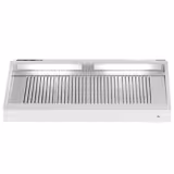 Wandafzuigkap RVS - 700mm diep - 2000mm - met motor - compleet - met standen snelheidsregelaar, 4 labyrintfilters en verlichting - 3400m³/u