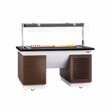Koud buffet toonbank DUBLIN - 1600mm - met koelplaat & Wielen