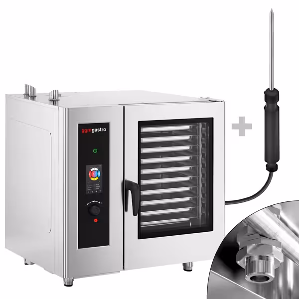Commercial Electric Combi Oven – Touch Control – 20 × GN 1/1 – with Automatic Cleaning System, Core Temperature Probe, Boiler, Rack