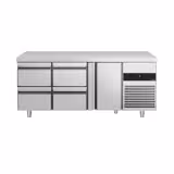 Commercial Counter Fridge PREMIUM - 1865x700mm - with 1 door - 4 drawers - capacity 474 litres