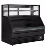 Koeltoonbank Helsinki - 1500x800mm - 251 liter - kleur zwart - achterzijde 2 schuifdeuren - met 4 legroosters