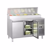 Hűtött előkészítő asztal ECO - 1510x800 mm - 2 ajtós - GN 1/3 8x feltéthűtő