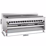 Gas Hochleistungsgrill - für Adana & Shish Kebab - für 30 autom. rotierenden Spießen