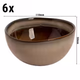 (6 pcs) Dessert Bowl - Hazelton - Stoneware - Ø 110mm - Brown