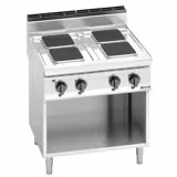 موقد كهربائي 700 - 800x714mm - 10,40 kW - 4 مناطق طهي مربعة - خزانة قاعدة مفتوحة