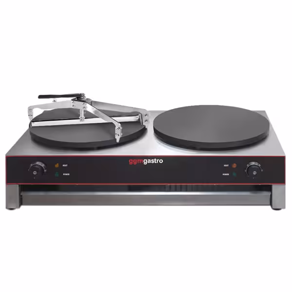 Crêpière - avec 2 plaques - Ø 400mm, incluant un répartiteur de pâte