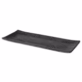 (6 pcs) Serving Tray - DARK WAVE - Melamine - 290x120mm - Height: 15mm - Black