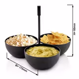 (3 pcs) Snack Bowls - Stainless Steel - round - Ø 85mm - Black