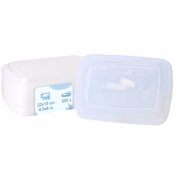 (300 pcs.) Reusable lids - polypropylene - rectangular - transparent - for MS1000REGBS & MS700RGBS