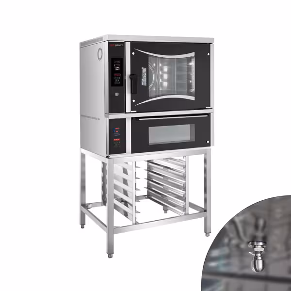Bakkerij elektrische combisteamer - Digitaal - 6x EN 600x400 - incl. pizzaoven, onderstel & wassysteem