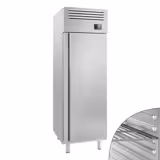 Pakastinkaappi Ruostumaton teräs PREMIUM PLUS - GN 2/1 - 687 mm - 560 l - -18…-1 °C - mitat 1 ovi - LED-valaistus, kiertoilmajäähdytys, automaattinen sulatus, digitaalinen termostaatti, lukittava