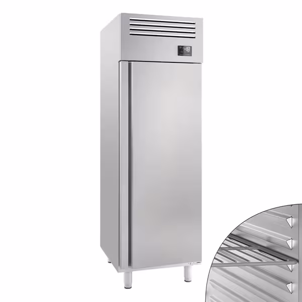 Vrieskast RVS PREMIUM PLUS - GN 1/1 - GN 2/1 - 687mm - 560liter - tot -18°C tot -1°C - met 1 deur - geforceerde koeling, automatische ontdooiing, LED‑verlichting & legroosters