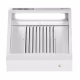 Exaustor de parede PROFISSIONAL com motor - 800mm - regulador de velocidade, filtros baffle em inox, iluminação LED e com calha/coletor e torneira de drenagem de gorduras