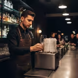 Machine à polir les verres – 1,5 kW – avec soufflerie à air chaud et 5 rouleaux rotatifs