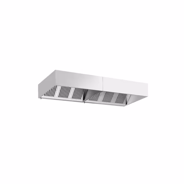 Commercial Wall-Mounted Extractor Hood – 3400mm – with Baffle Filters & Lighting