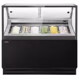 Eistheke THEO - 1300mm - Umluft - für 6x 5 Liter Eisbehälter - Schwarz