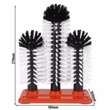 (2 Stück) FUCHS | DELFIN® Gläser-Spülbürste - 2x180mm + 1x240mm - mit Kunststoffbodenplatte - 1-2-3