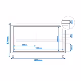 Paslanmaz Çelik Dolaplı Çalışma Tezgahı ECO -1400x600mm  - Sürgü Kapılı