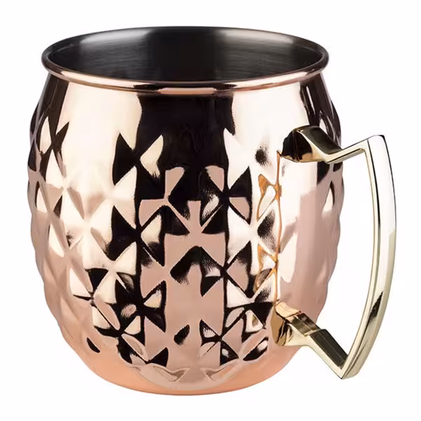 (6 stuks) MOSCOW MULE - Beker - 500ml - Koper - met handvat
