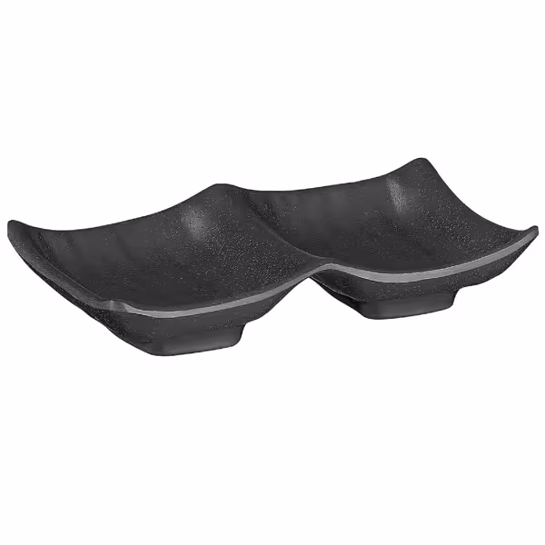 (6 Stück) Doppelschale - ZEN - Melamin - 140x90mm - Schwarz