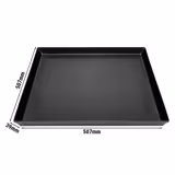 Teglia per pizza - lamiera blu - rettangolare - 500x500x30 mm