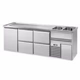 Back Bar Cooler PREMIUM PLUS - 2500x700mm - 1 Solid Door & 4 Drawers