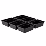 (6 st) Kantin i polykarbonat GN 1/2 - svart - 5,9 l - Djup: 100 mm
