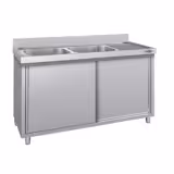 Sudoper s ormarićem ECO - inox - 1400 x 600 mm - sa 2 korita - korita lijevo