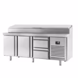 Saladette refrigerata professionale - 1960x700mm - 2 porte e 2 cassetti - per 1x GN 1/2 e 9x GN 1/3 vaschette