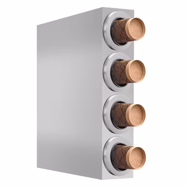Cup Dispenser - Stainless Steel - with 4 dispensers