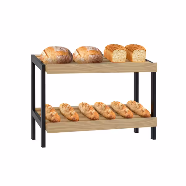 Prateleira para pão - 0,7 x 0,5 m - com 2 prateleiras