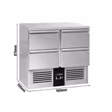 Balcão refrigerado PREMIUM - 900x700mm - 240L - 4 gavetas - GN 1/1 - +2 a +8°C