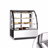 Commercial cake display fridge - 414L - 1200mm - Double glazing - square - with 3 glass shelves - rear sliding doors - for patisserie