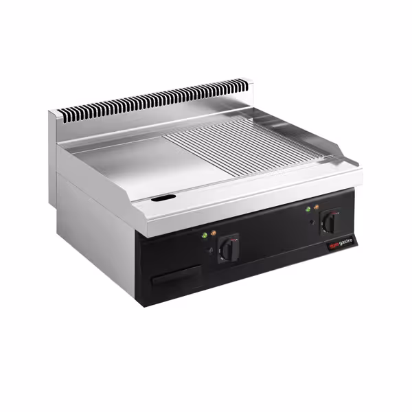 Elektrische bakplaat - 13,8kW - 1/2 glad 1/2 geribbeld - Bakoppervlak: 795x535mm