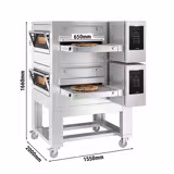 (2 Units) Commercial Gas Conveyor Oven – 2000 x 1550 mm – Touch Control – 650 mm Belt Width – incl. Stand