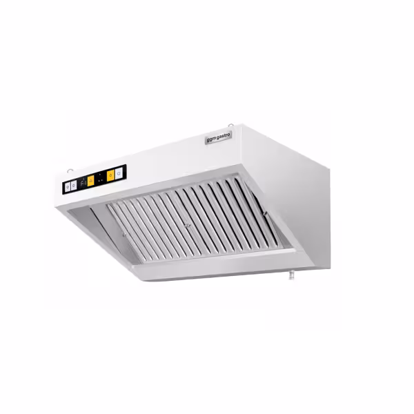 Wandafzuigkap RVS - 700mm diep - 1000mm - met motor - compleet - met standen snelheidsregelaar, 2 labyrintfilters en verlichting - 1700m³/u