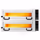Elektrische pizzaoven (chamotte bakvloer) - 1112x1030x720mm - 2 kamers - 2x4 pizza’s Ø34cm - tot 450°C - Touch