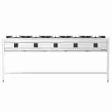 Fogão a gás - 42,5kW - 5 queimadores - aberto com base e gaveta de recolha - com queimadores de alto rendimento