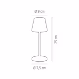 (4 pcs) LED Table Lamp - MERLE MINI - Rechargeable - Cordless - 3-step dimmable - Ø90mm - Gold - with Charging Dock