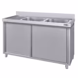 Meuble évier ECO - 1600 x 700 mm - avec 2 bacs à droite