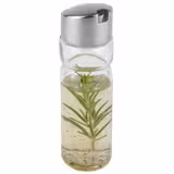 (6 pcs) Huilier en verre - Verre; Couvercle en acier inoxydable - Hauteur:160mm - Transparent