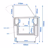Eistheke LIAM - 1560mm - Statisch - für 13+13x 5 Liter Eisbehälter - Hellblau
