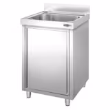 Móvel de lavagem em aço inoxidável PREMIUM - 600x600mm - 1 cuba ao centro